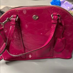 Coach Pink Glossy Leather Handbag